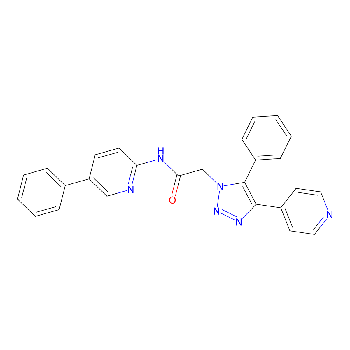 2-(5-Phenyl-4-(pyridin-4-yl)-1H-1,2,3-triazol-1-yl)-N-(5-phenylpyridin-2-yl)acetamide molecular structure, CAS 2074607-48-8