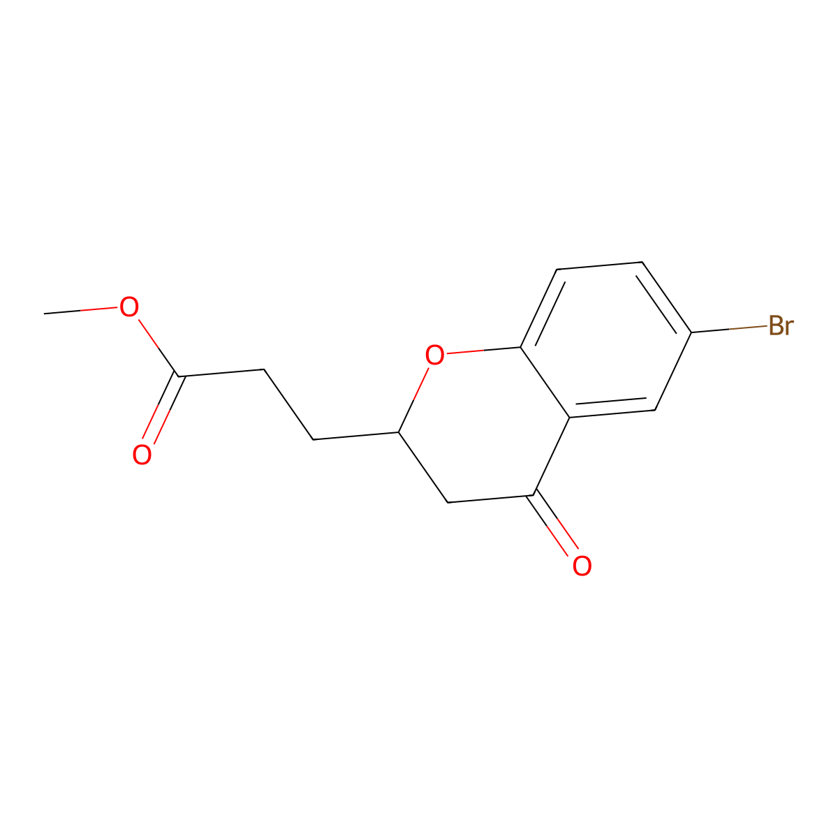 Methyl 3-(6-bromo-4-oxochroman-2-YL)propanoate molecular structure, CAS 2074608-36-7