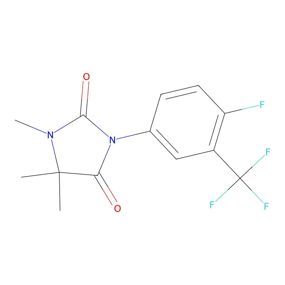 3-(4-Fluoro-3-(trifluoromethyl)phenyl)-1,5,5-trimethylimidazolidine-2,4-dione molecular structure, CAS 2074614-53-0