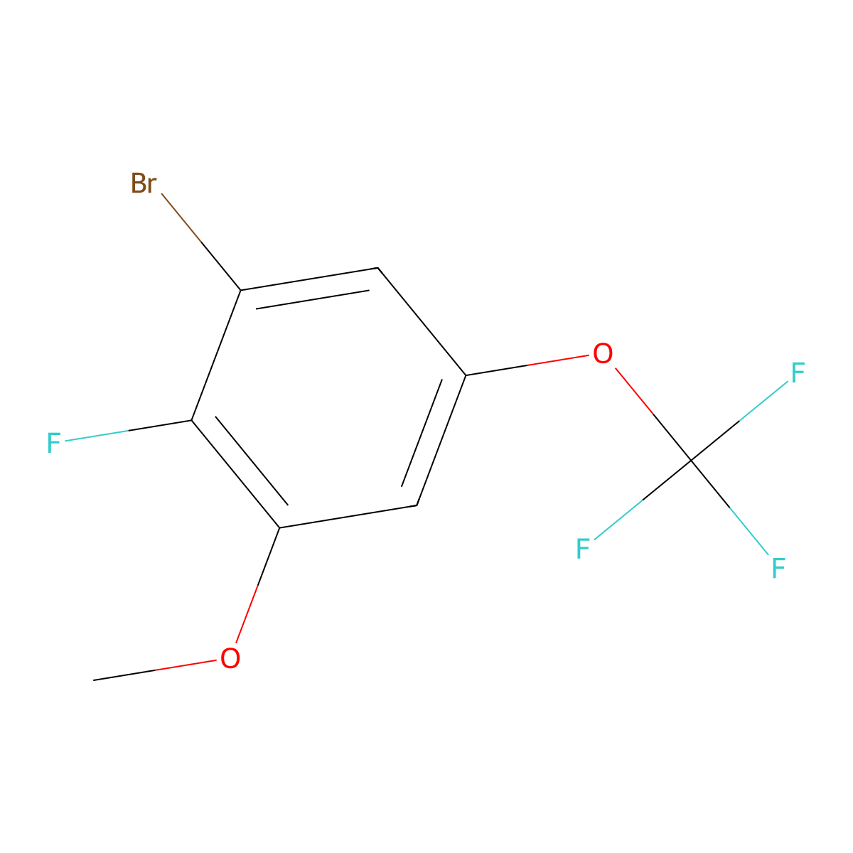 1-Bromo-2-fluoro-3-methoxy-5-(trifluoromethoxy)benzene molecular structure, CAS 2074614-58-5