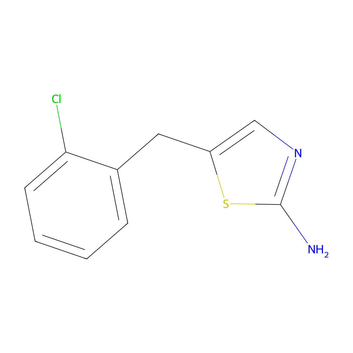 5-((2-Chlorophenyl)methyl)-1,3-thiazol-2-amine molecular structure, CAS 207463-32-9