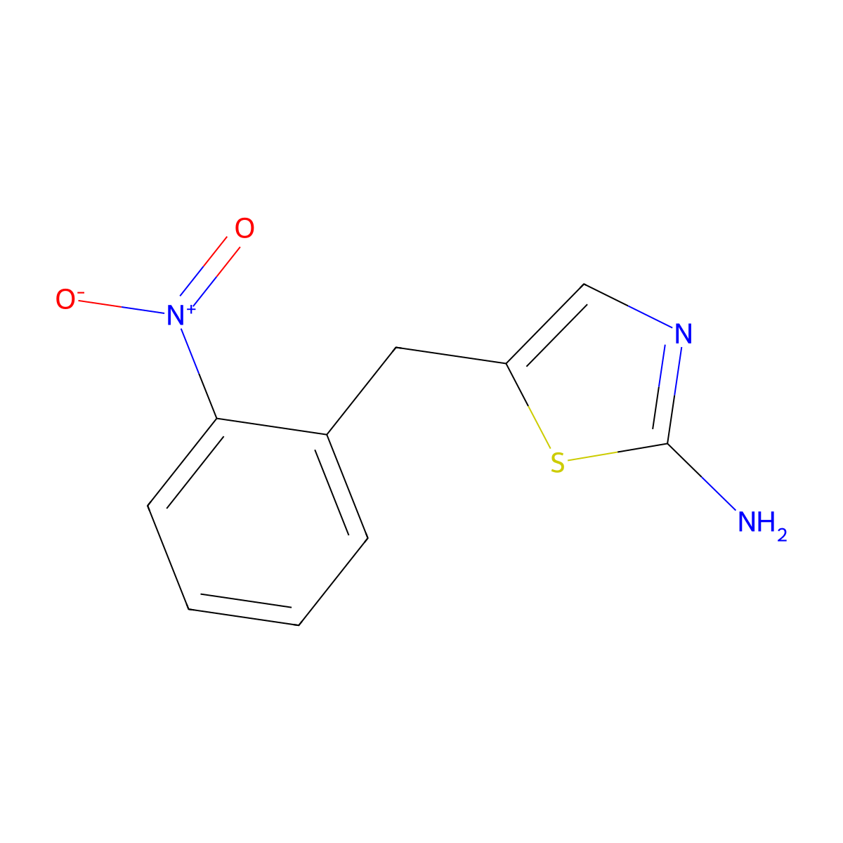 5-[(2-Nitrophenyl)methyl]-1,3-thiazol-2-amine molecular structure, CAS 207463-33-0