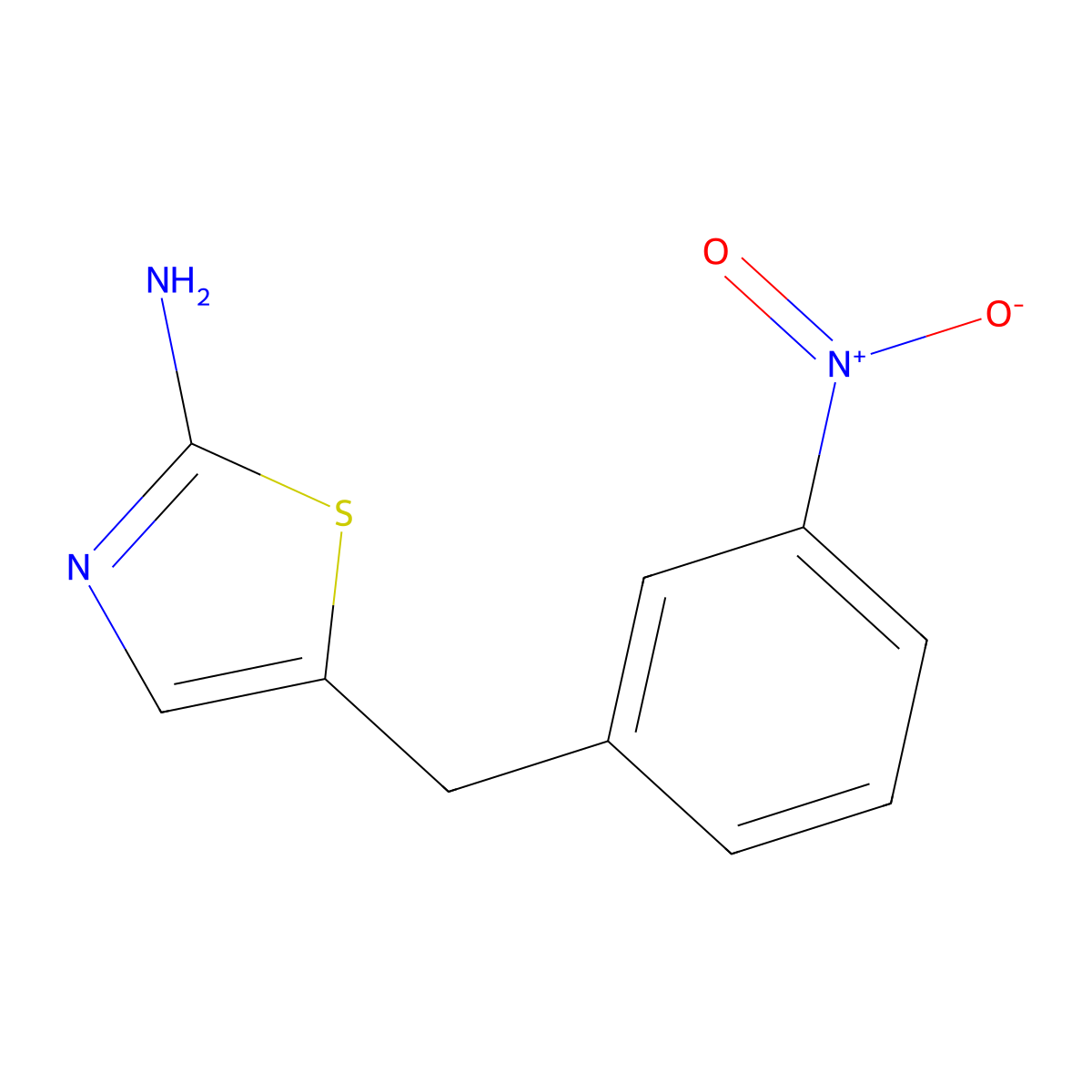 5-[(3-Nitrophenyl)methyl]-1,3-thiazol-2-amine molecular structure, CAS 207463-34-1