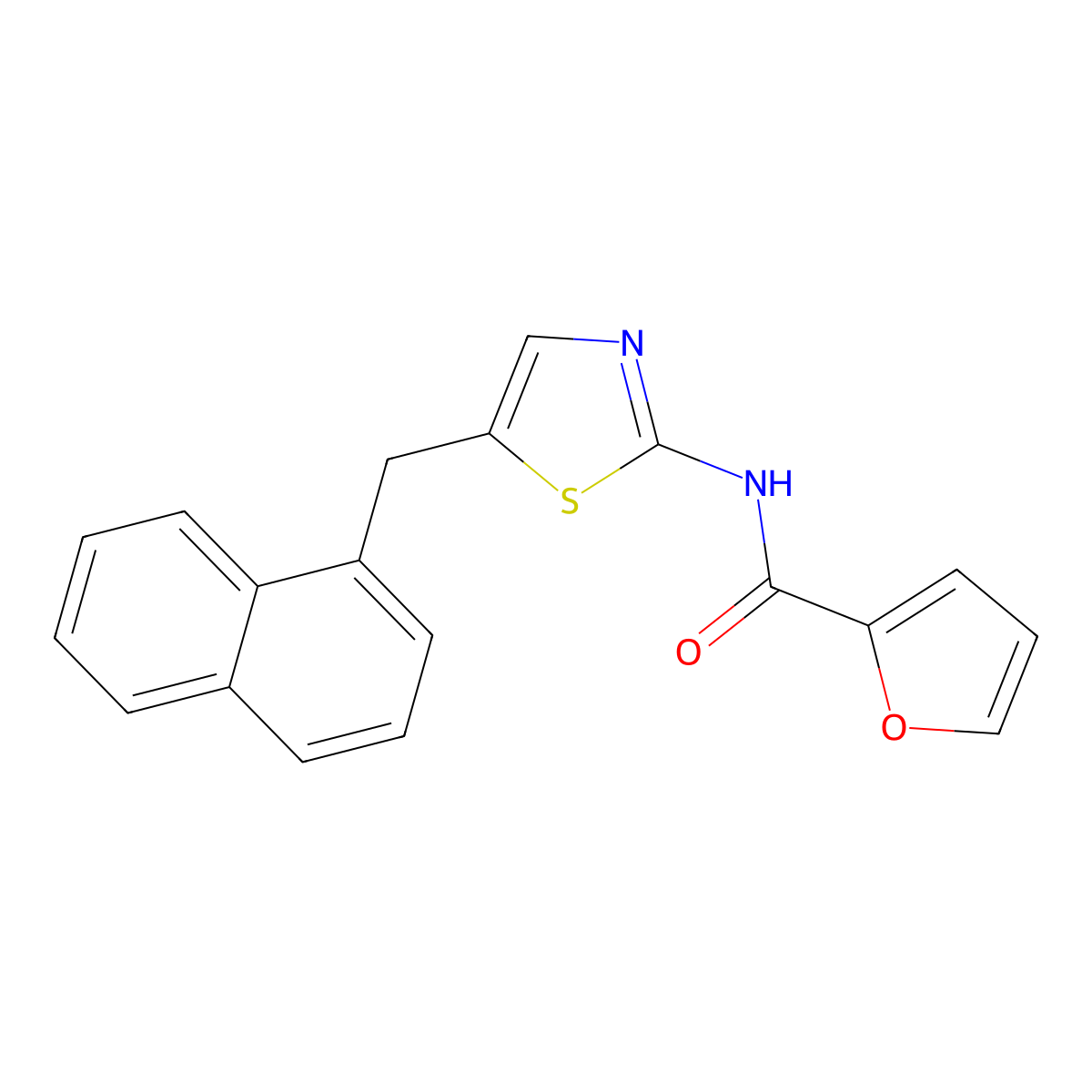 N-[5-(naphthalen-1-ylmethyl)-1,3-thiazol-2-yl]furan-2-carboxamide molecular structure, CAS 207463-36-3