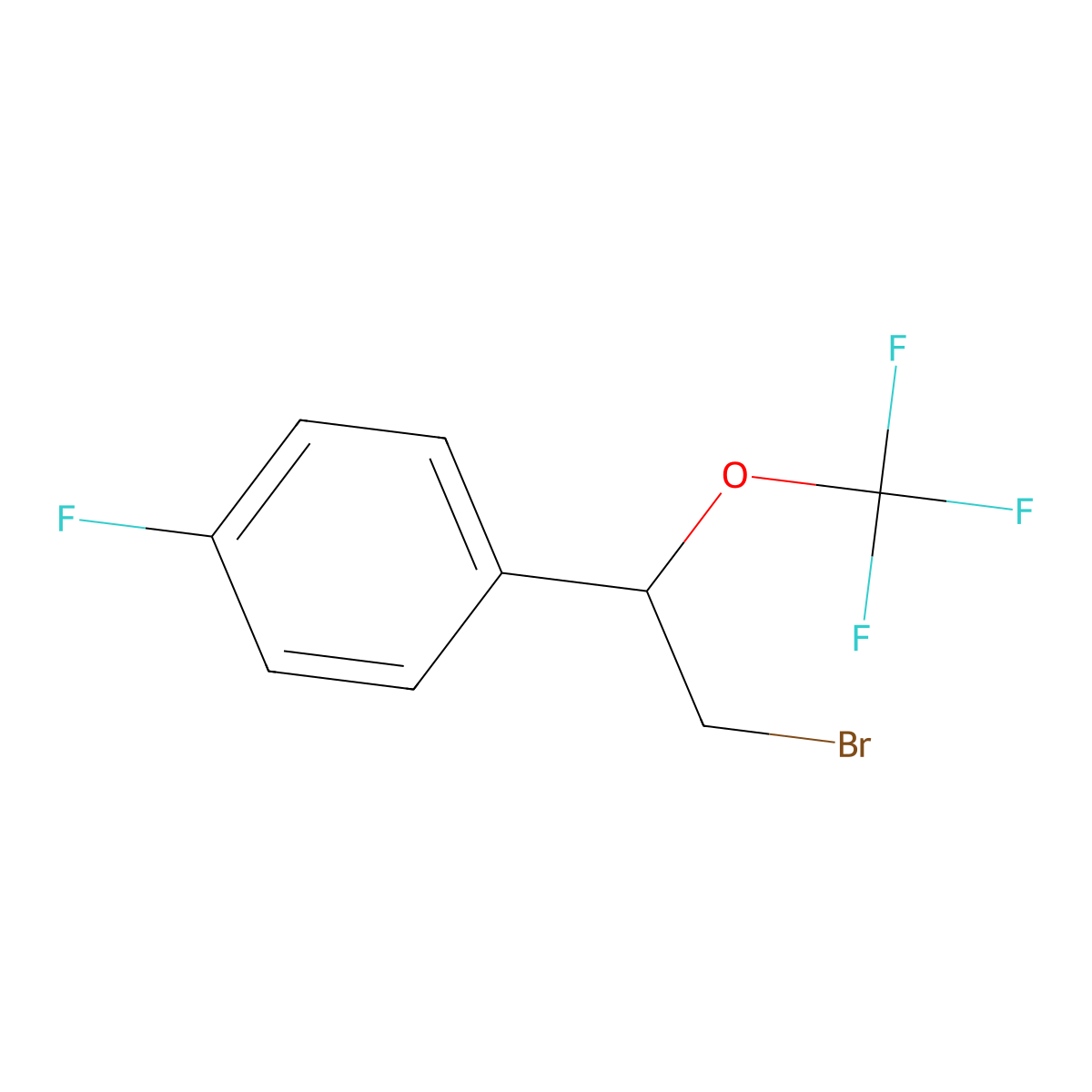 1-(2-Bromo-1-(trifluoromethoxy)ethyl)-4-fluorobenzene molecular structure, CAS 2074668-69-0