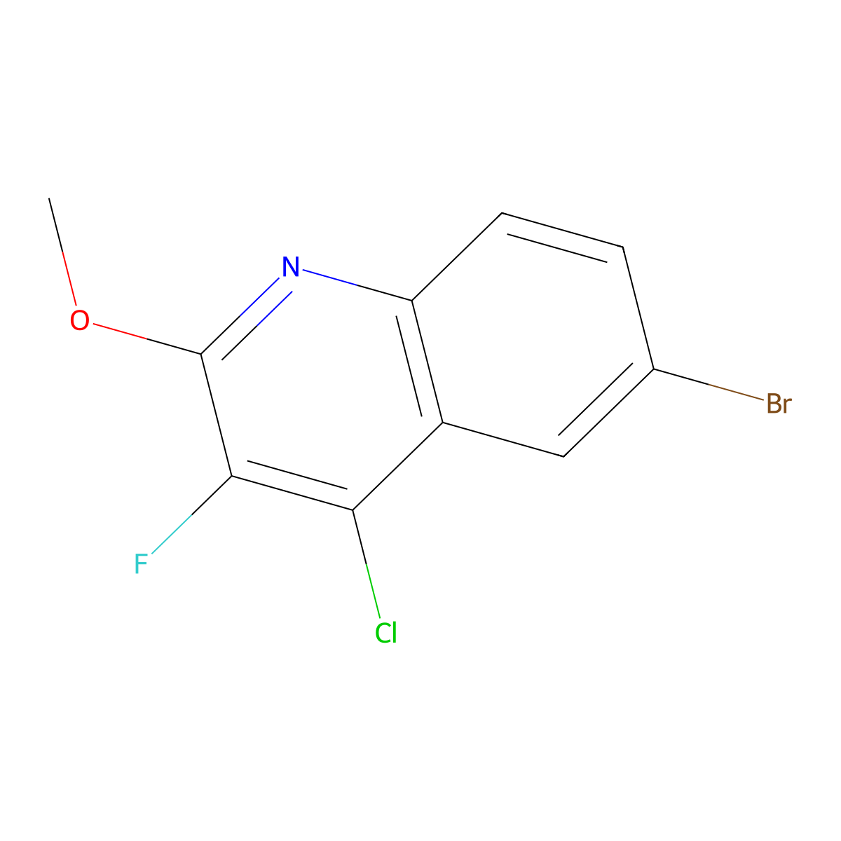 6-Bromo-4-chloro-3-fluoro-2-methoxyquinoline molecular structure, CAS 2074702-98-8