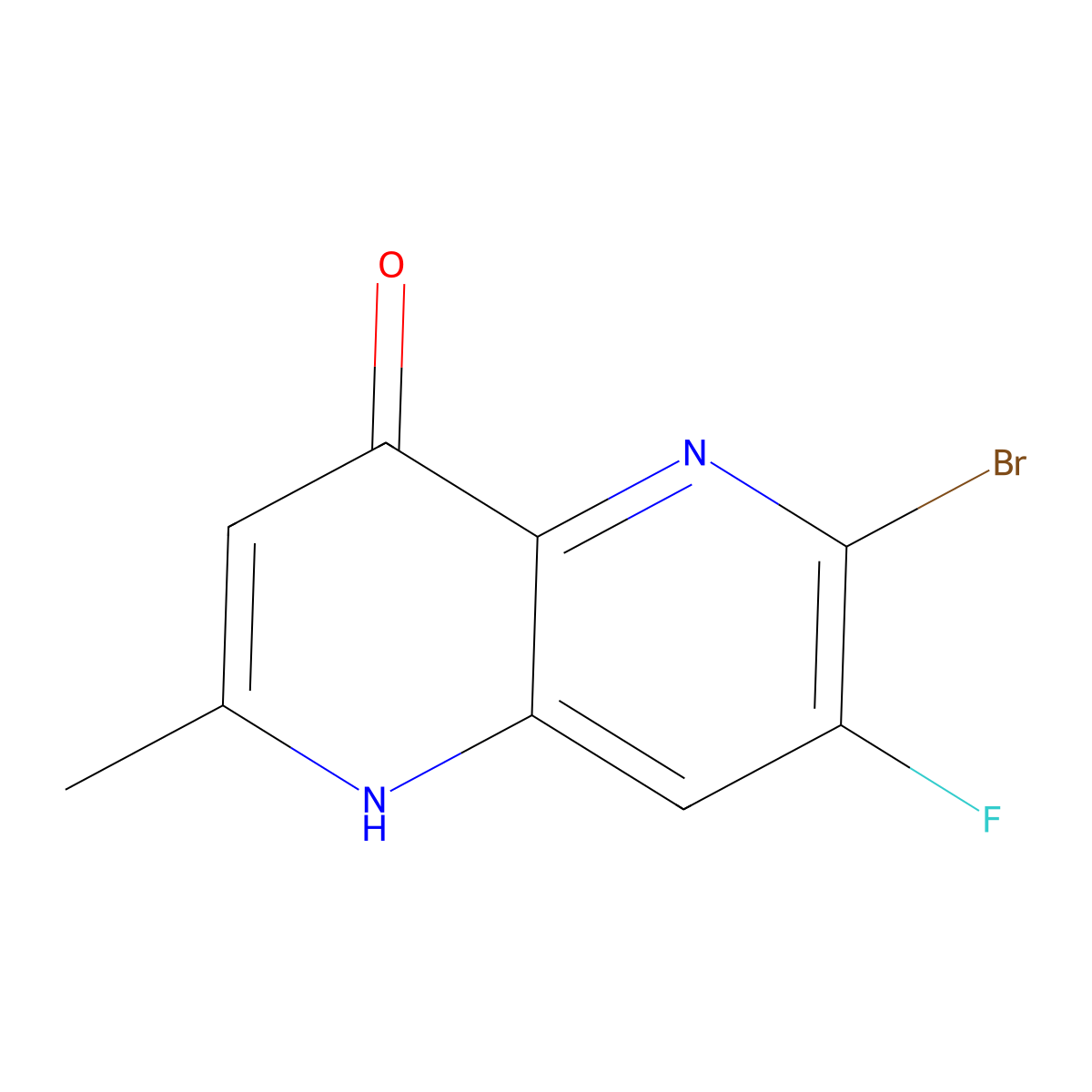 6-Bromo-7-fluoro-2-methyl-1,5-naphthyridin-4-ol molecular structure, CAS 2074703-09-4