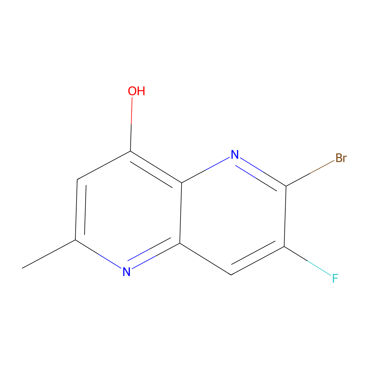 6-Bromo-7-fluoro-2-methyl-1,5-naphthyridin-4-ol molecular structure, CAS 2074703-09-4