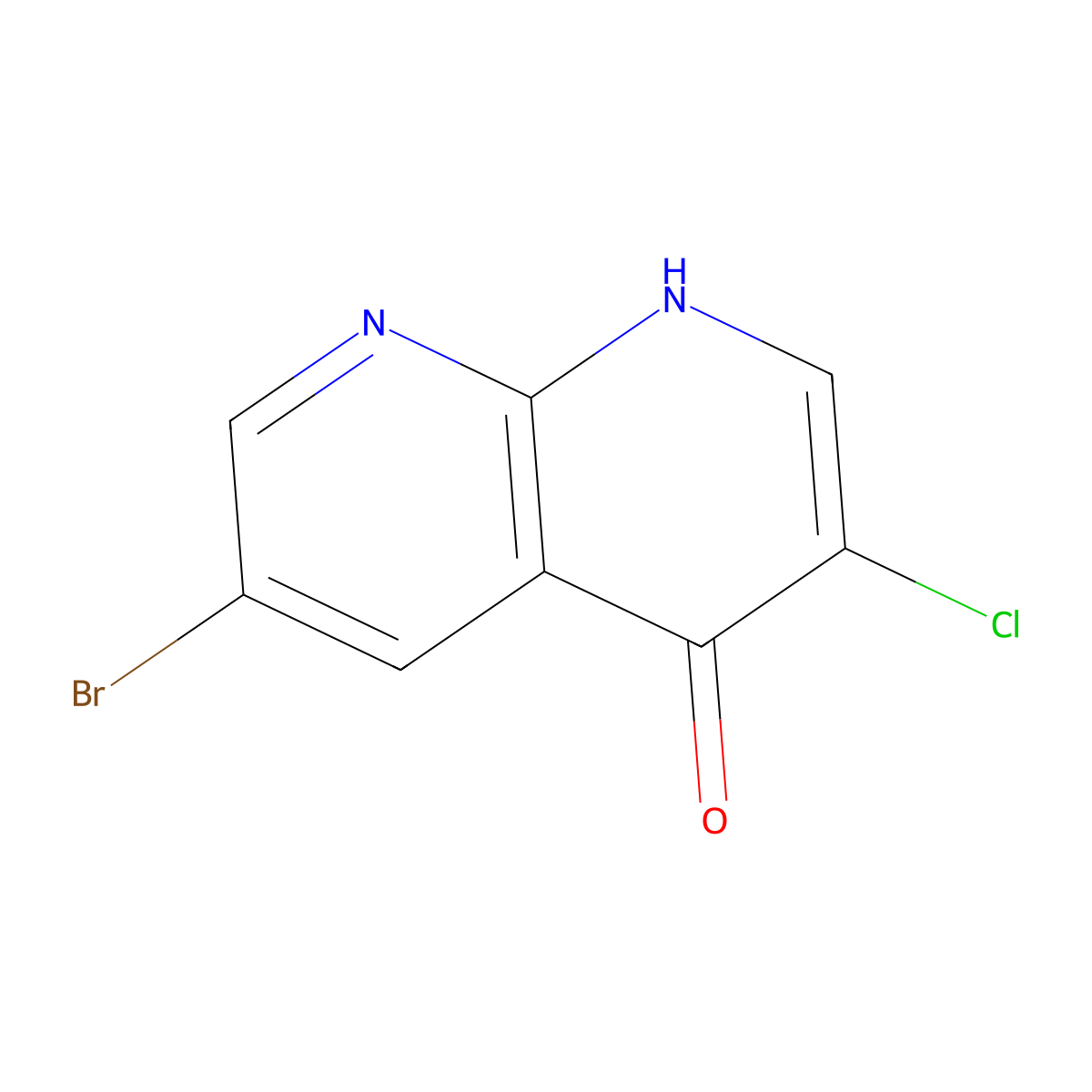 6-Bromo-3-chloro-1,8-naphthyridin-4-OL molecular structure, CAS 2074703-22-1