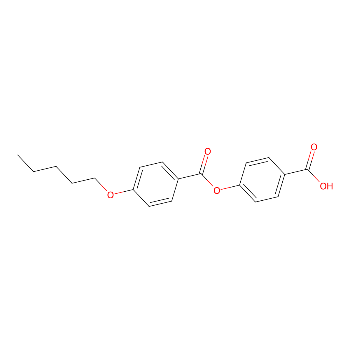4-Carboxylphenyl-4'-pentoxybenzoate molecular structure, CAS 207497-09-4