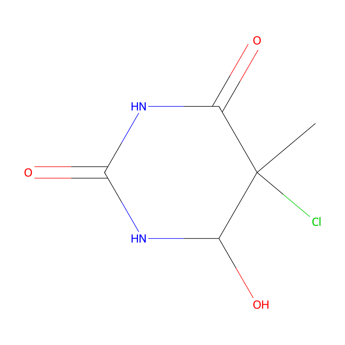 5-Chloro-6-hydroxy-5-methyl-1,3-diazinane-2,4-dione molecular structure, CAS 2075-32-3