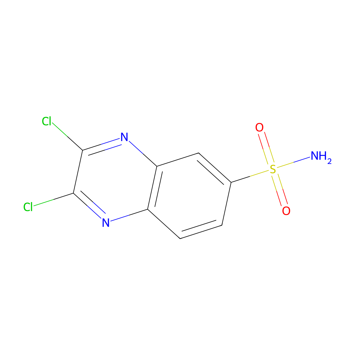 2,3-Dichloroquinoxaline-6-sulfonamide molecular structure, CAS 2075-87-8