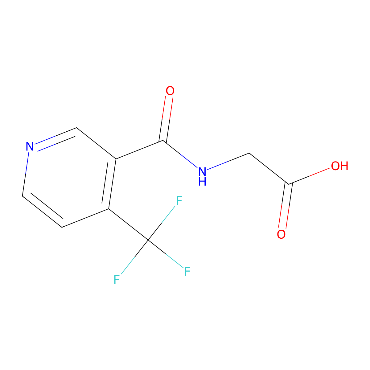 N-(4-Trifluoromethylnicotinoyl)glycine molecular structure, CAS 207502-65-6