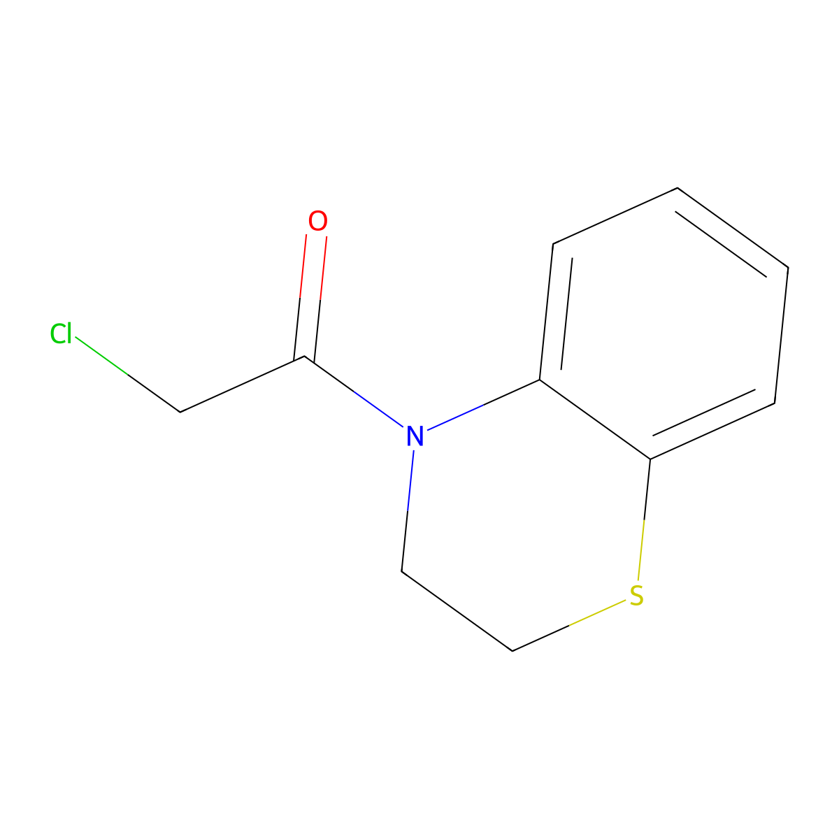 2-chloro-1-(3,4-dihydro-2H-1,4-benzothiazin-4-yl)ethan-1-one molecular structure, CAS 20751-75-1