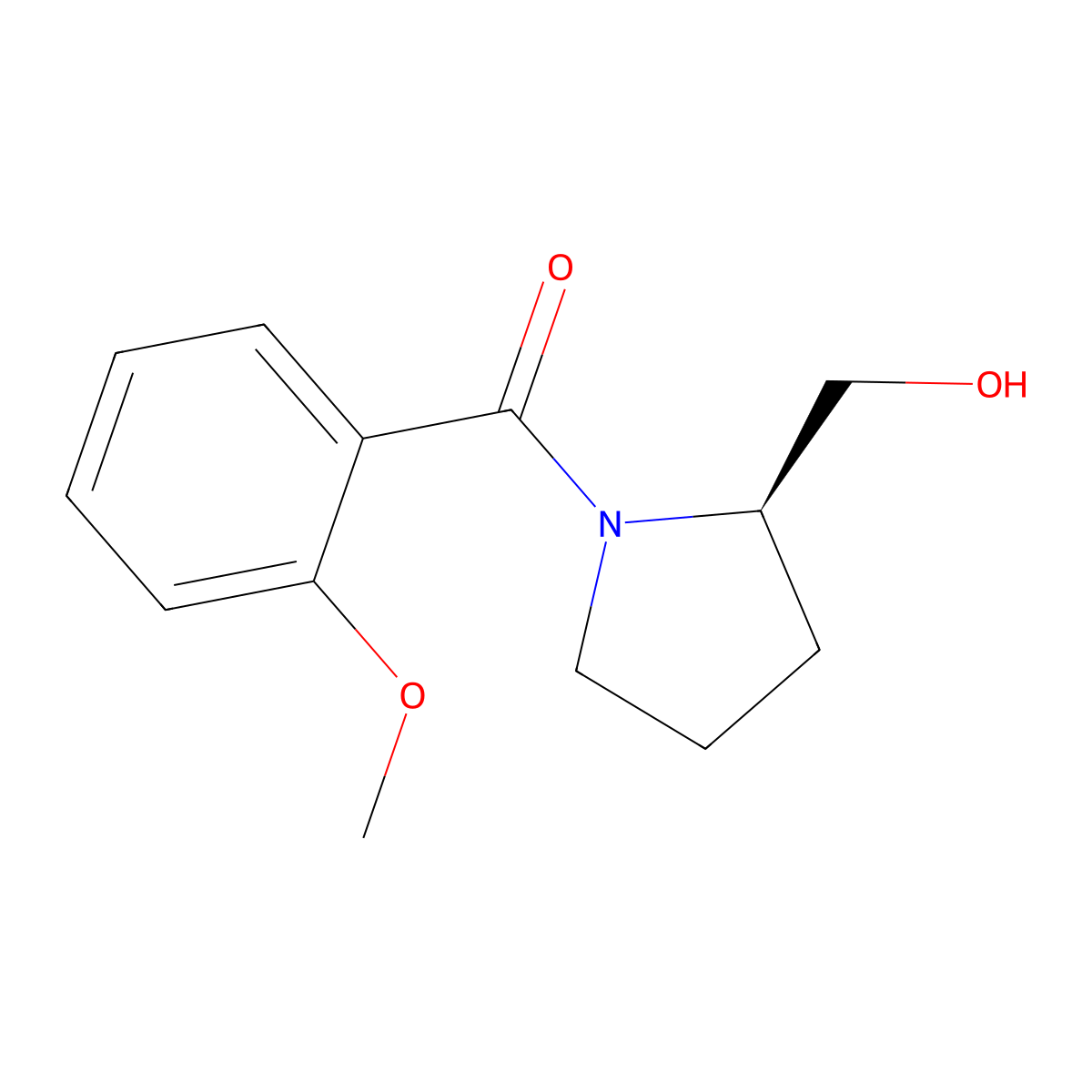 (R)-(+)-1-(2-Methoxybenzoyl)-2-pyrrolidinemethanol molecular structure, CAS 207511-15-7