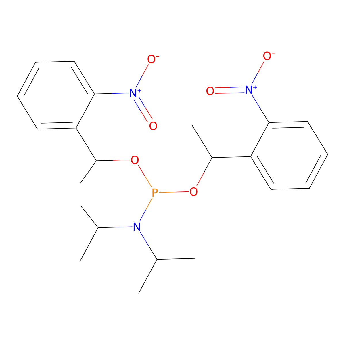 Bis[1-(2-nitrophenyl)ethyl] N,N-Diisopropylphosphoramidite molecular structure, CAS 207516-14-1