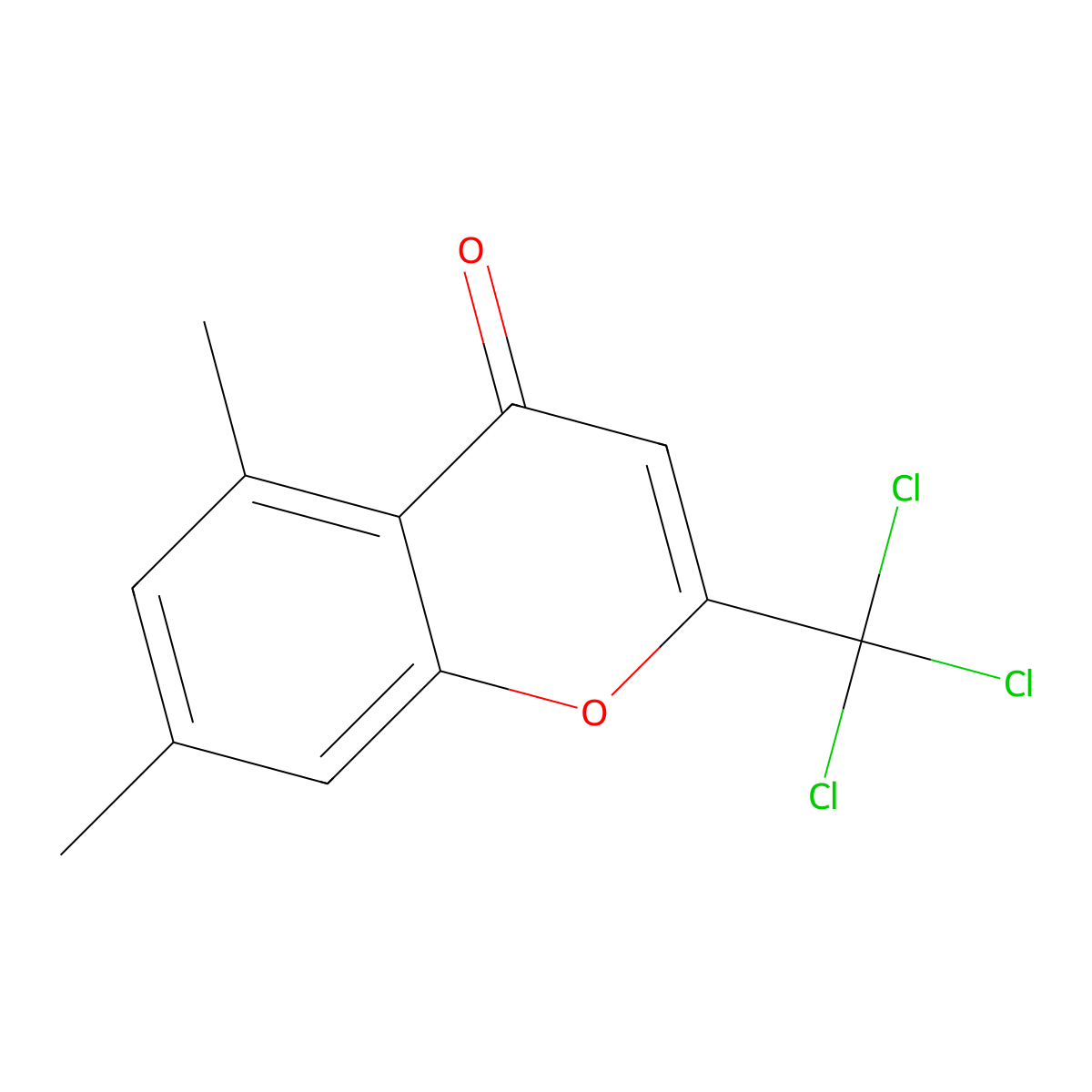 5,7-Dimethyl-2-(trichloromethyl)-4H-chromen-4-one molecular structure, CAS 207553-39-7