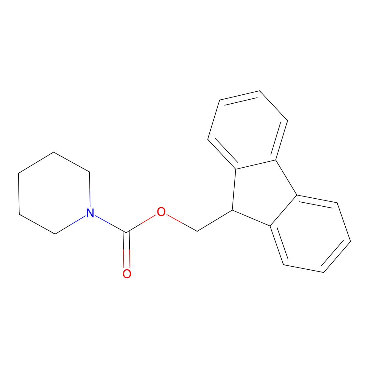 (9H-fluoren-9-yl)methyl piperidine-1-carboxylate molecular structure, CAS 207558-19-8
