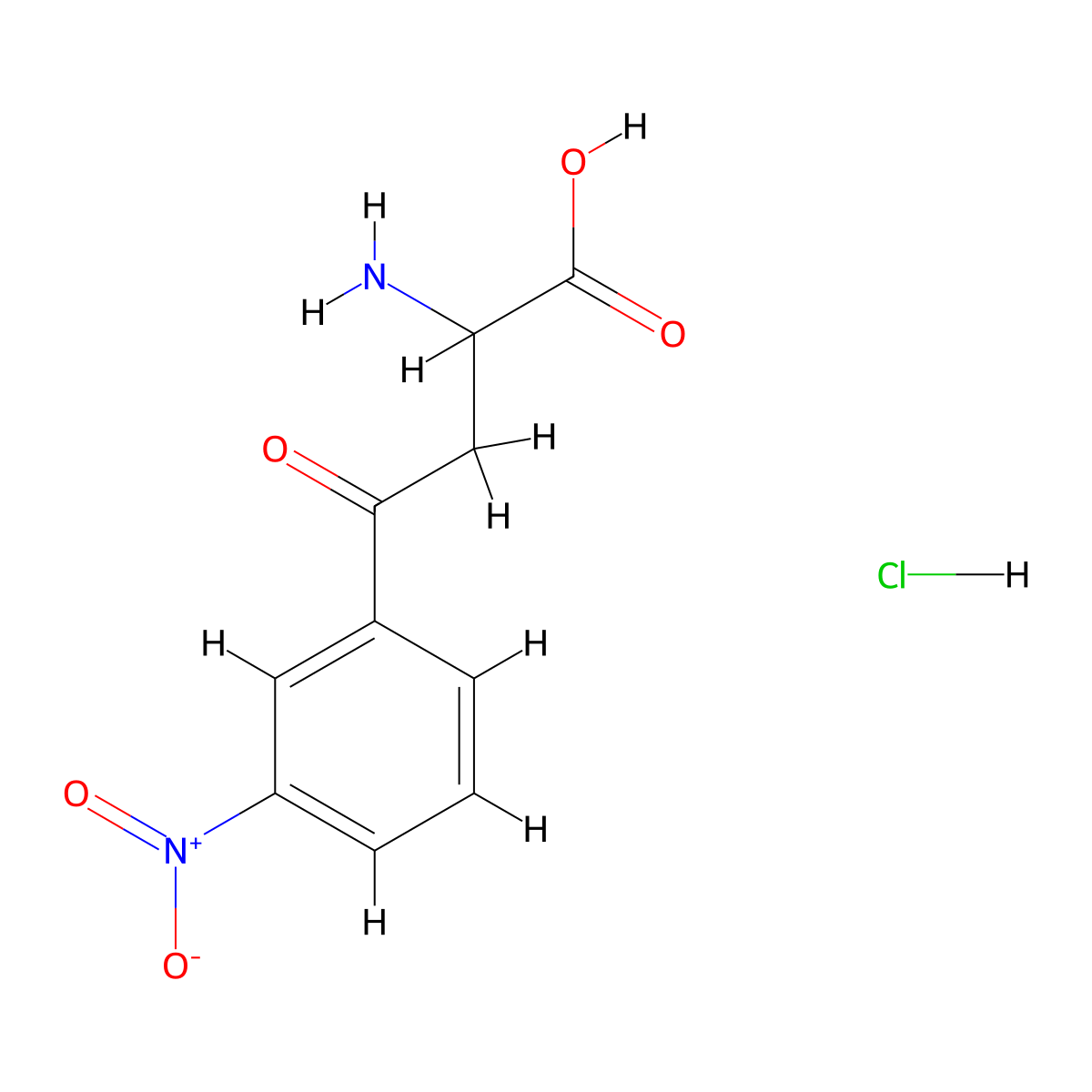 a-Amino-3-nitro-g-oxo-benzenebutanoic acid HCl molecular structure, CAS 207572-60-9