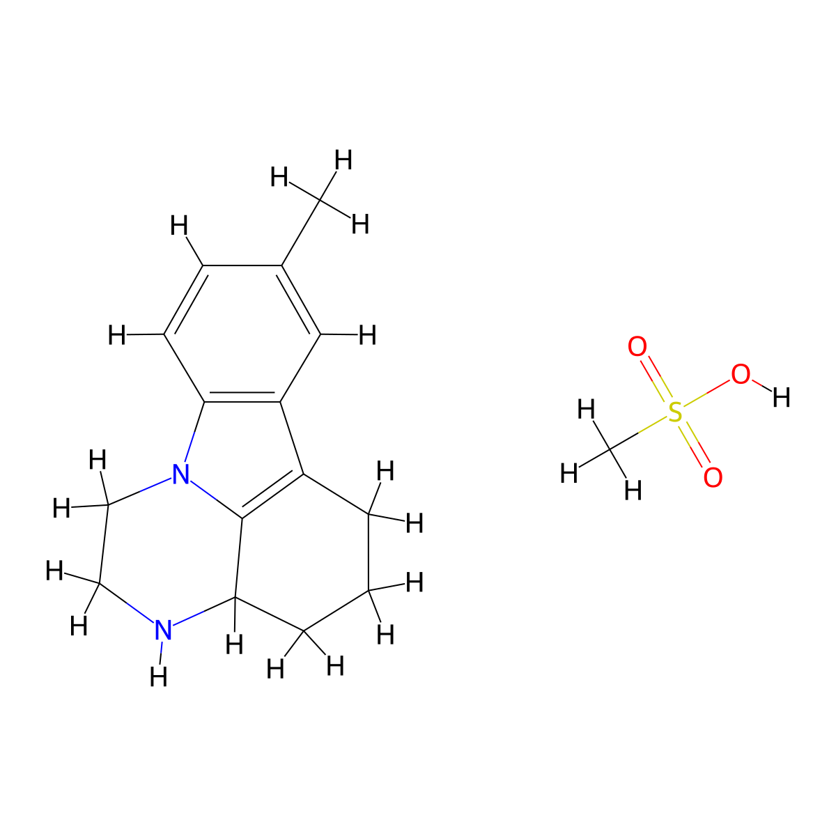 Pirlindole mesylate molecular structure, CAS 207572-66-5