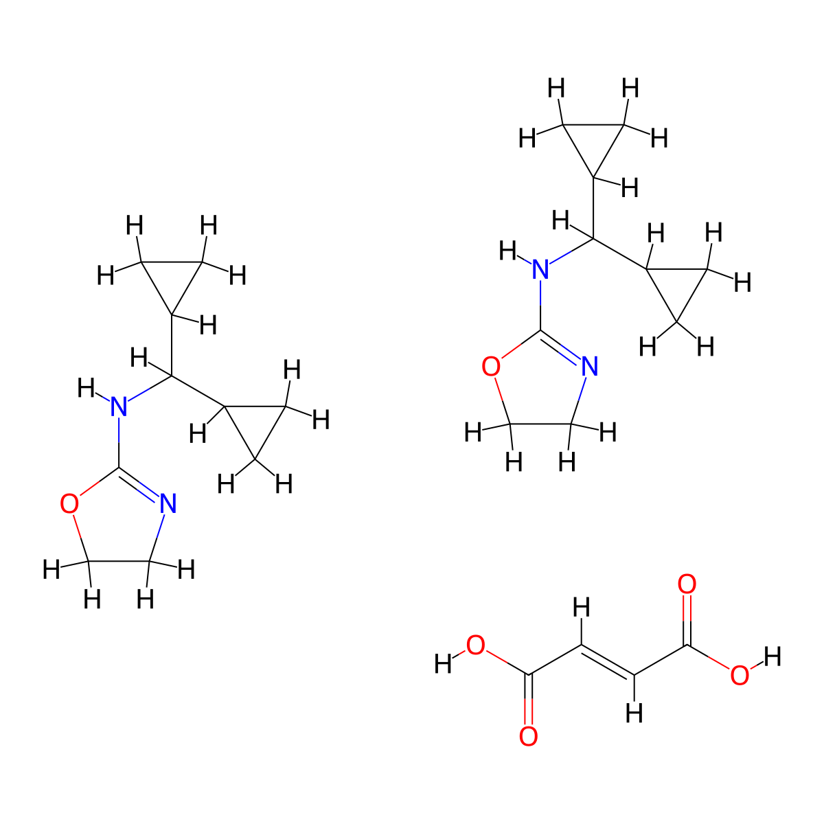 Rilmenidine hemifumarate molecular structure, CAS 207572-68-7