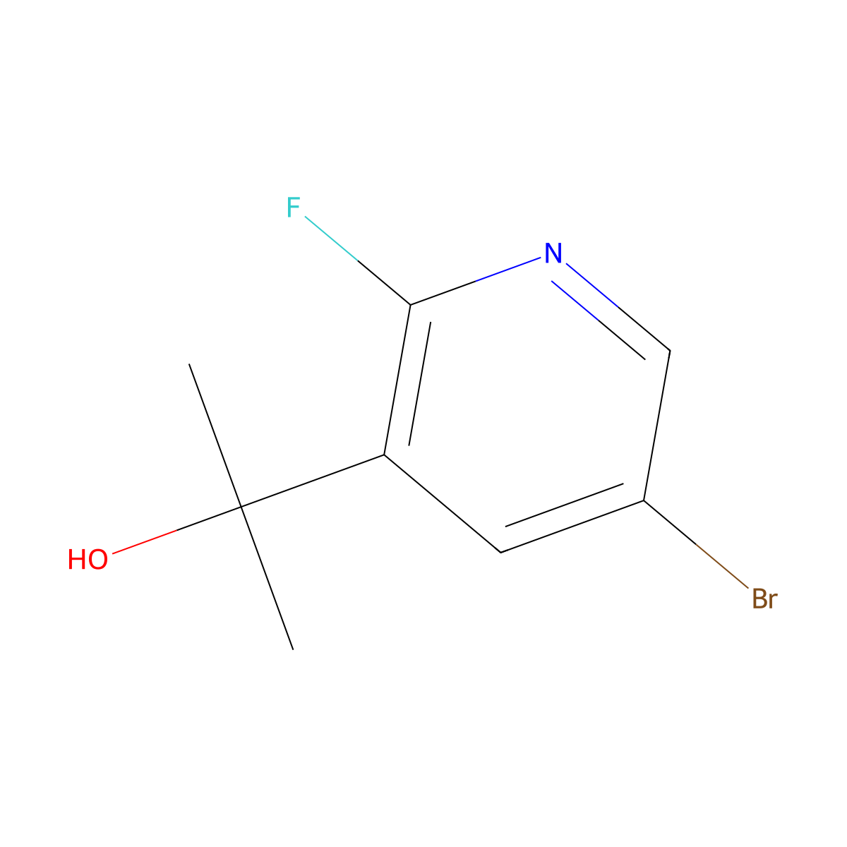 2-(5-Bromo-2-fluoropyridin-3-yl)propan-2-ol molecular structure, CAS 2075763-45-8