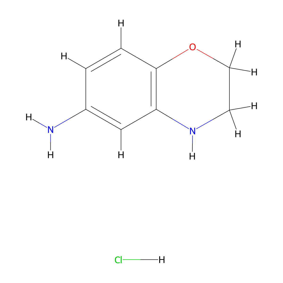3,4-dihydro-2H-1,4-benzoxazin-6-amine hydrochloride molecular structure, CAS 207596-59-6