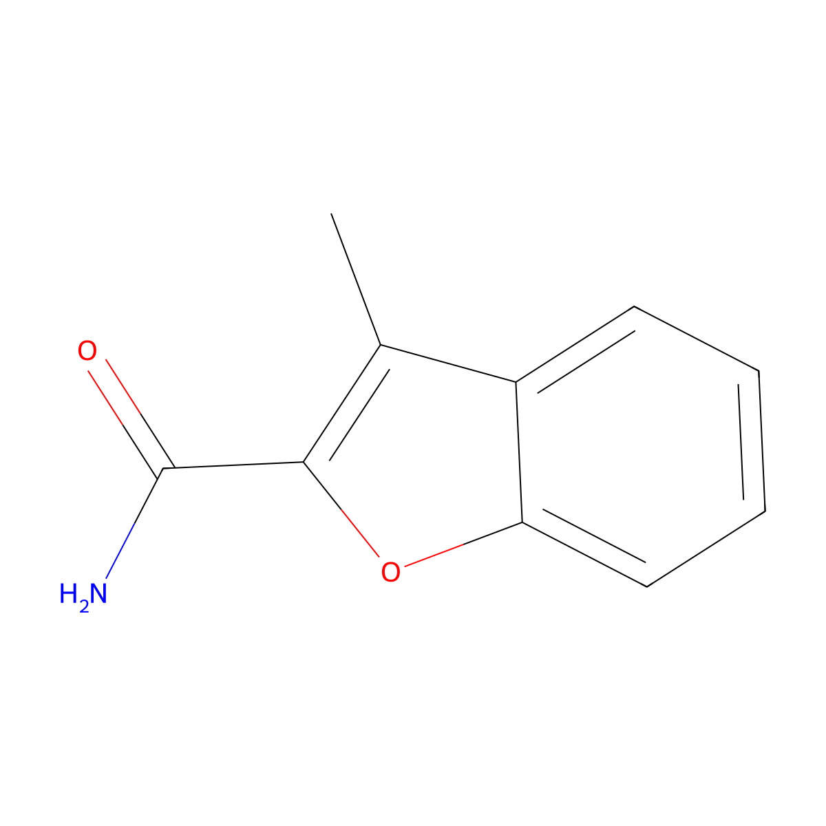 3-Methylbenzofuran-2-carboxamide molecular structure, CAS 2076-35-9