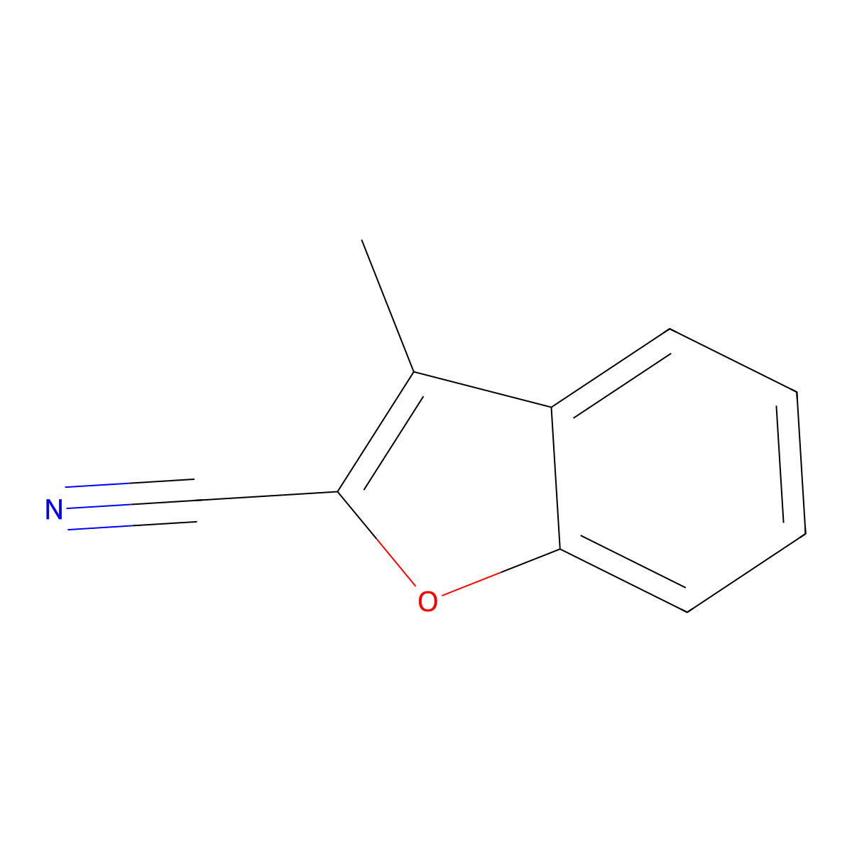 3-Methylbenzofuran-2-carbonitrile molecular structure, CAS 2076-42-8