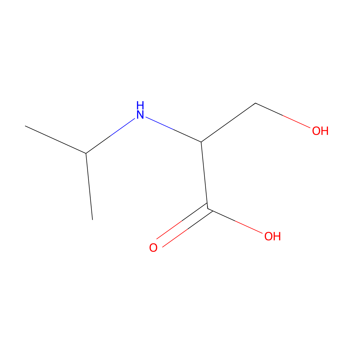 3-Hydroxy-2-[(propan-2-yl)amino]propanoic acid molecular structure, CAS 2076-51-9