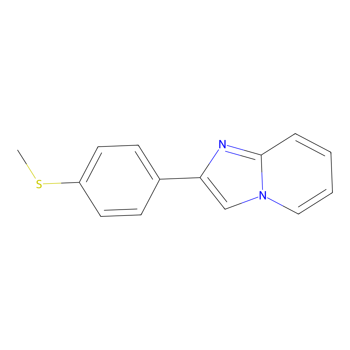 Imidazo(1,2-a)pyridine, 2-(p-methylthiophenyl)- molecular structure, CAS 2076-70-2