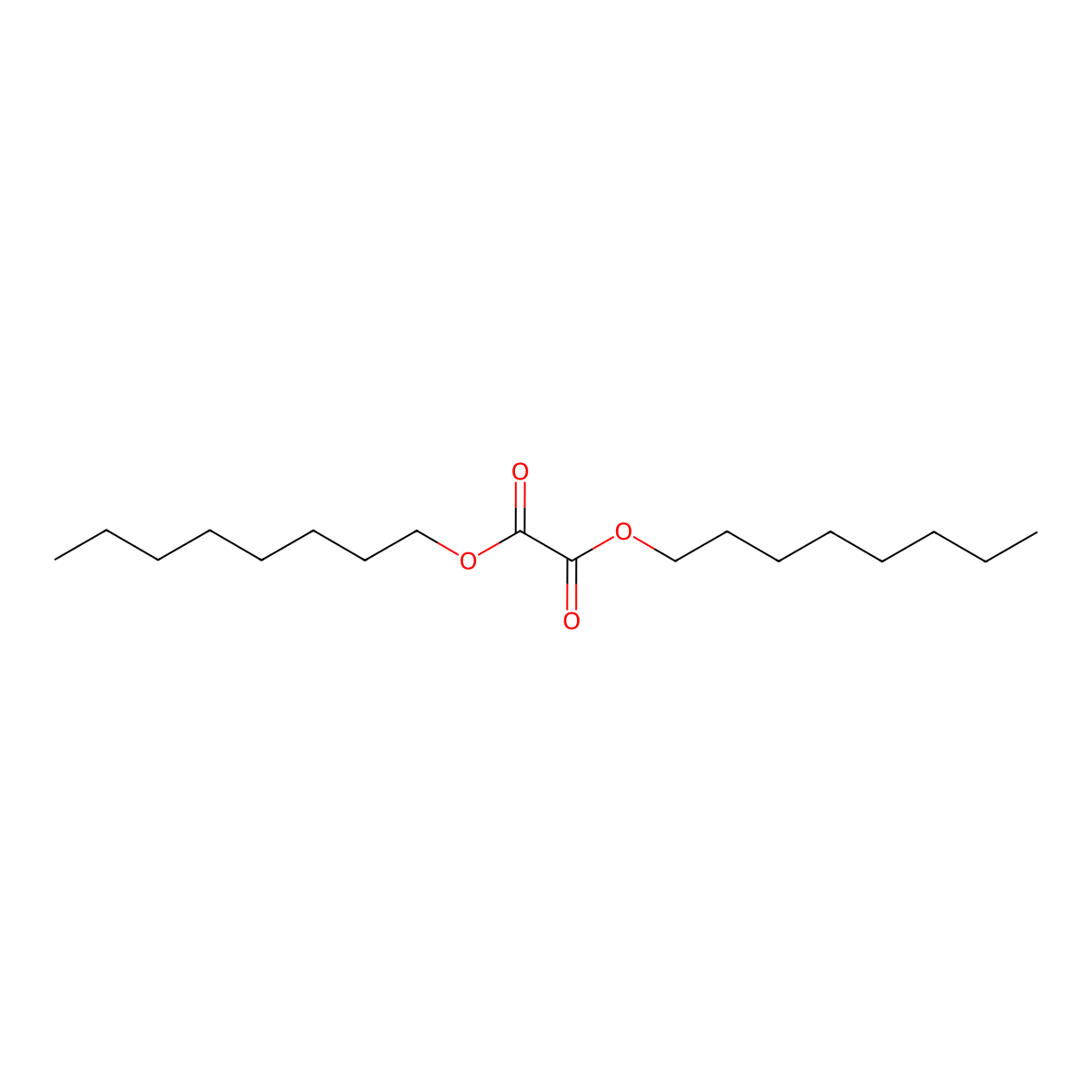 Dioctyl oxalate molecular structure, CAS 20760-45-6