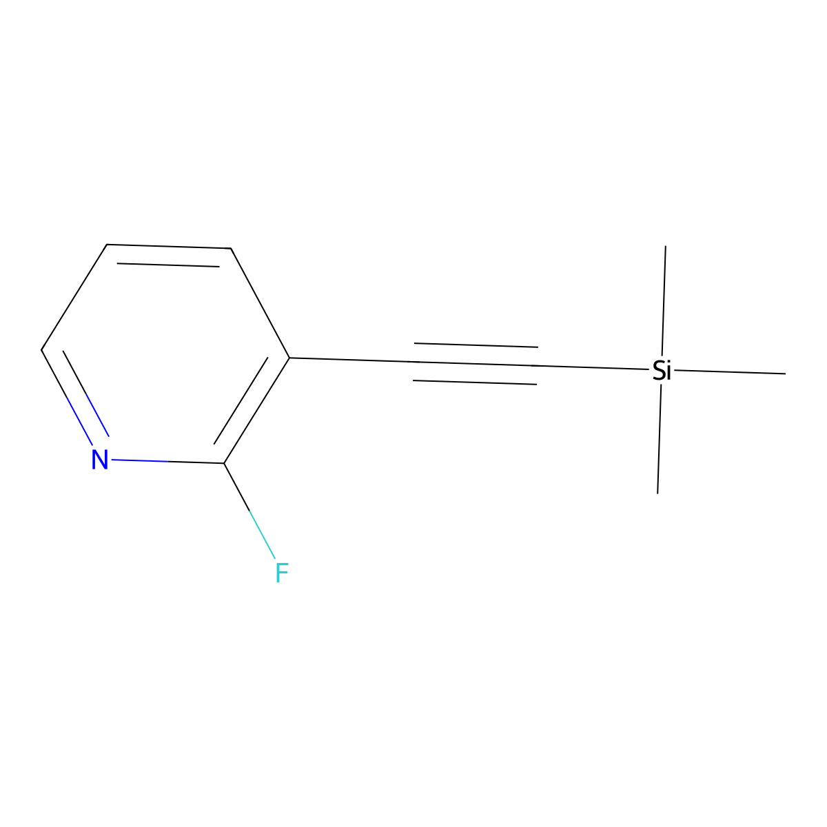 2-Fluoro-3-((trimethylsilyl)ethynyl)pyridine molecular structure, CAS 207602-10-6