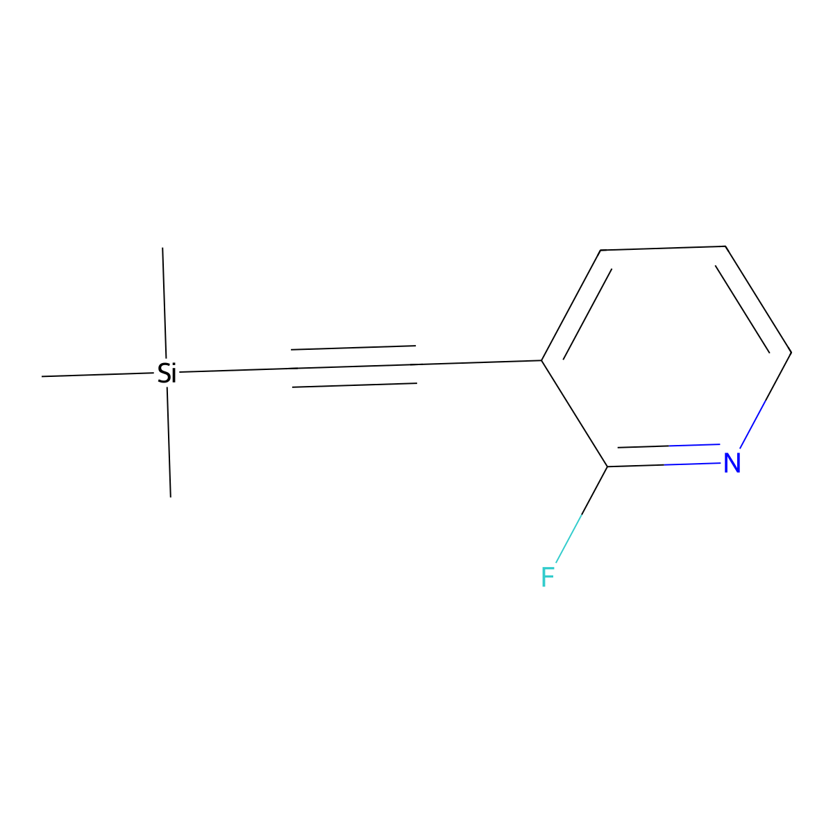 2-Fluoro-3-((trimethylsilyl)ethynyl)pyridine molecular structure, CAS 207602-10-6
