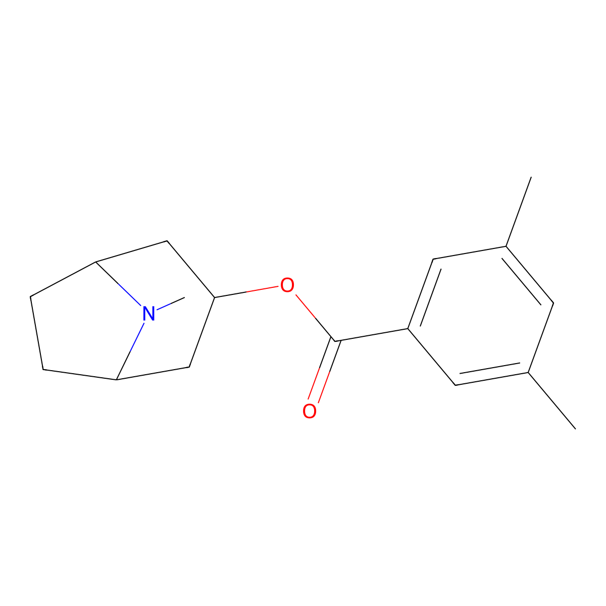 8-Methyl-8-azabicyclo[3.2.1]oct-3-yl 3,5-dimethylbenzoate molecular structure, CAS 207605-20-7
