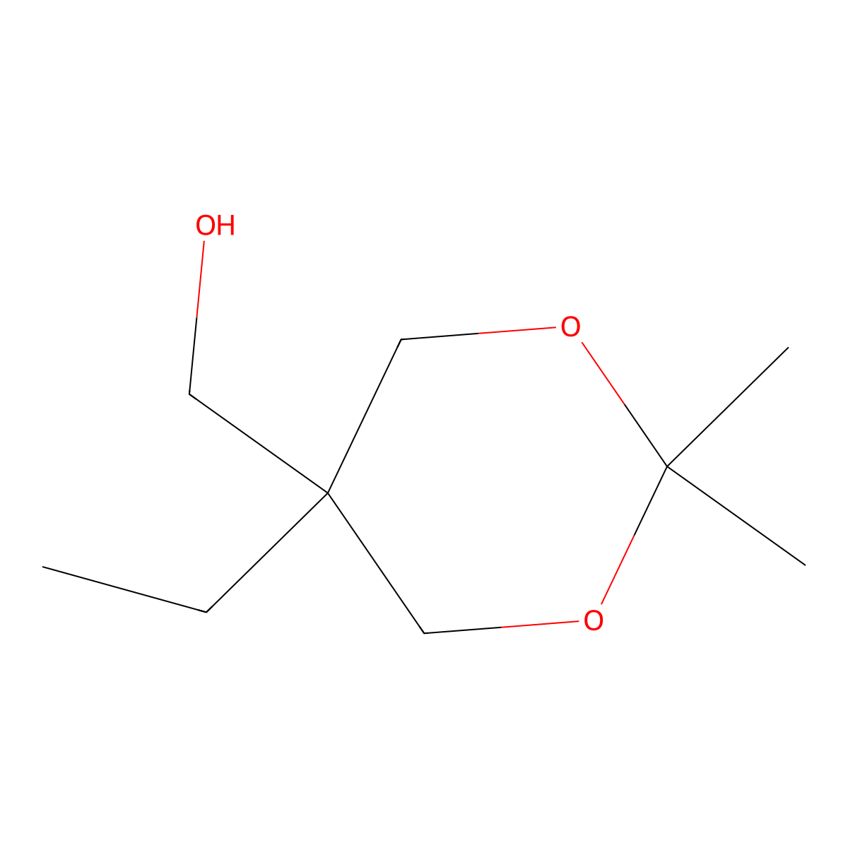 1,3-Dioxane-5-methanol, 5-ethyl-2,2-dimethyl- molecular structure, CAS 20761-68-6