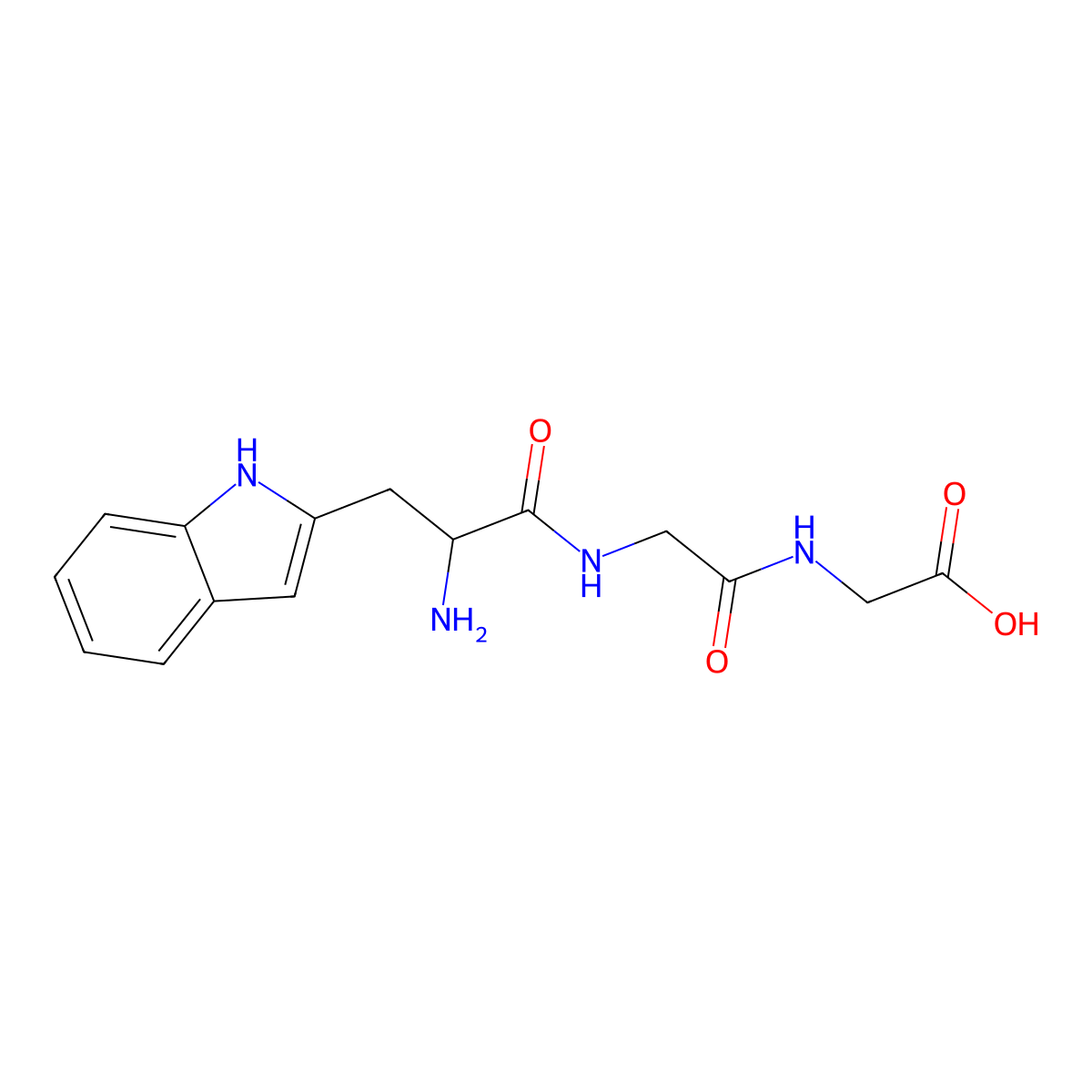 Tryptophyl-glycyl-glycine molecular structure, CAS 20762-31-6
