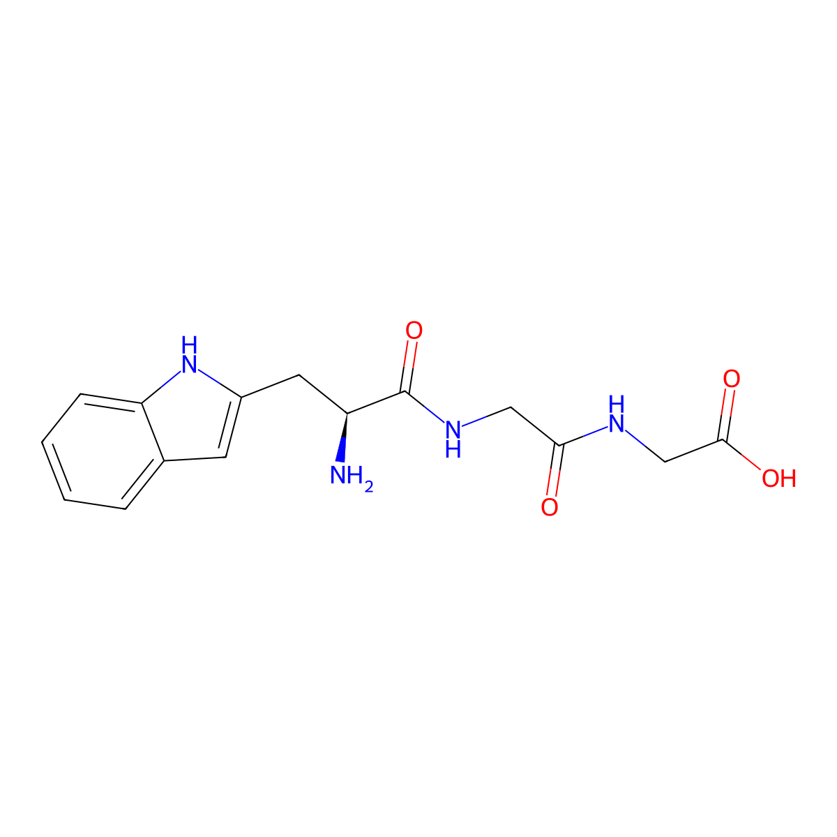 Tryptophyl-glycyl-glycine molecular structure, CAS 20762-31-6