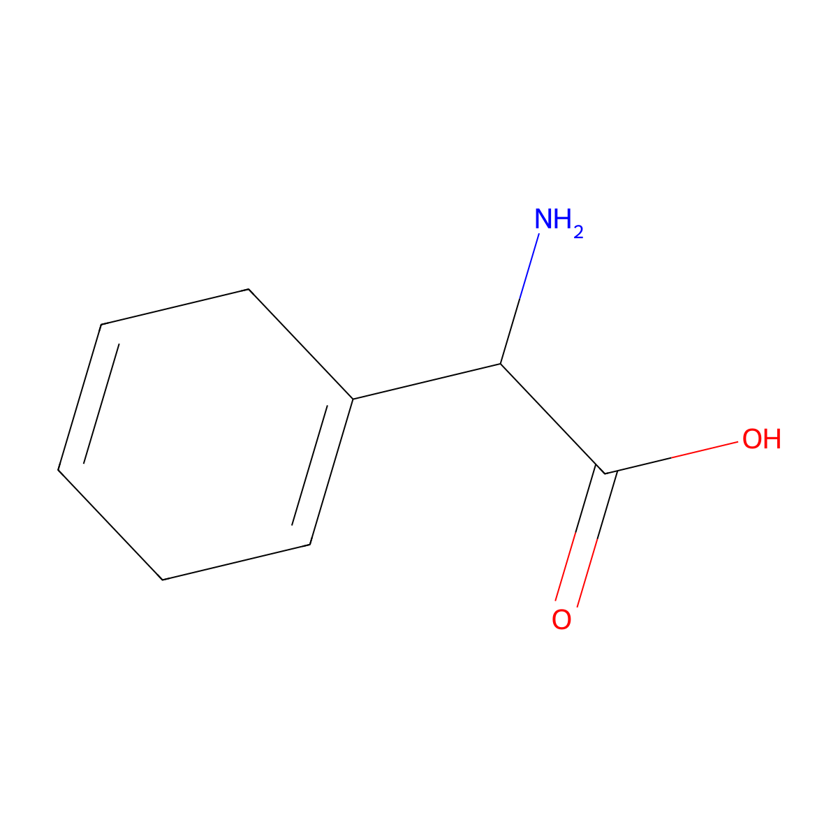 2-Amino-2-(cyclohexadien-1,4-yl)acetic acid molecular structure, CAS 20763-30-8