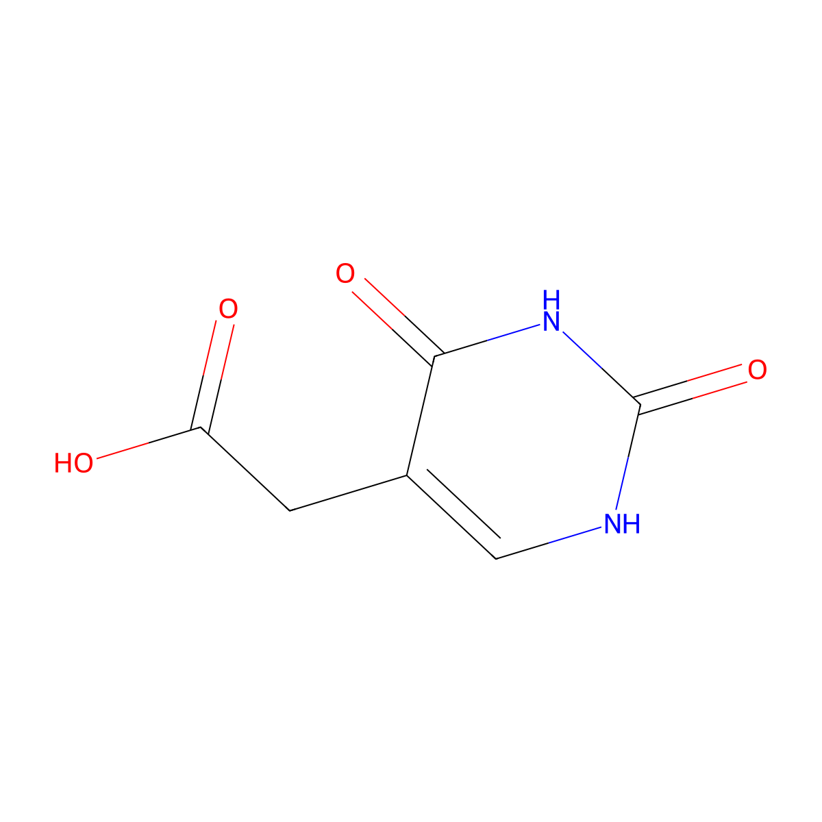 Uracil-5-ylacetic acid molecular structure, CAS 20763-91-1