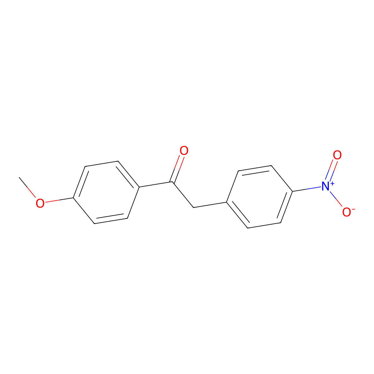 1-(4-Methoxyphenyl)-2-(4-nitrophenyl)ethan-1-one molecular structure, CAS 20765-22-4
