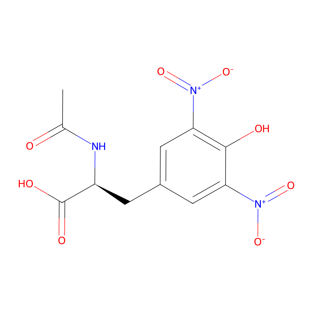 N-Acetyl-3,5-dinitro-l-tyrosine molecular structure, CAS 20767-00-4