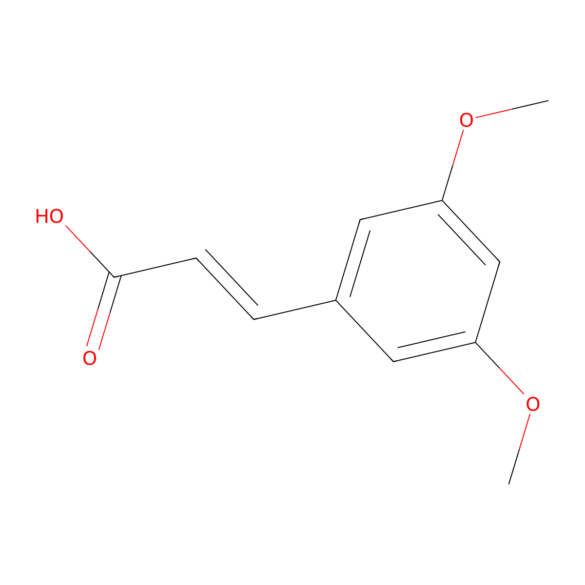(2E)-3-(3,5-Dimethoxyphenyl)-2-propenoic acid molecular structure, CAS 20767-04-8