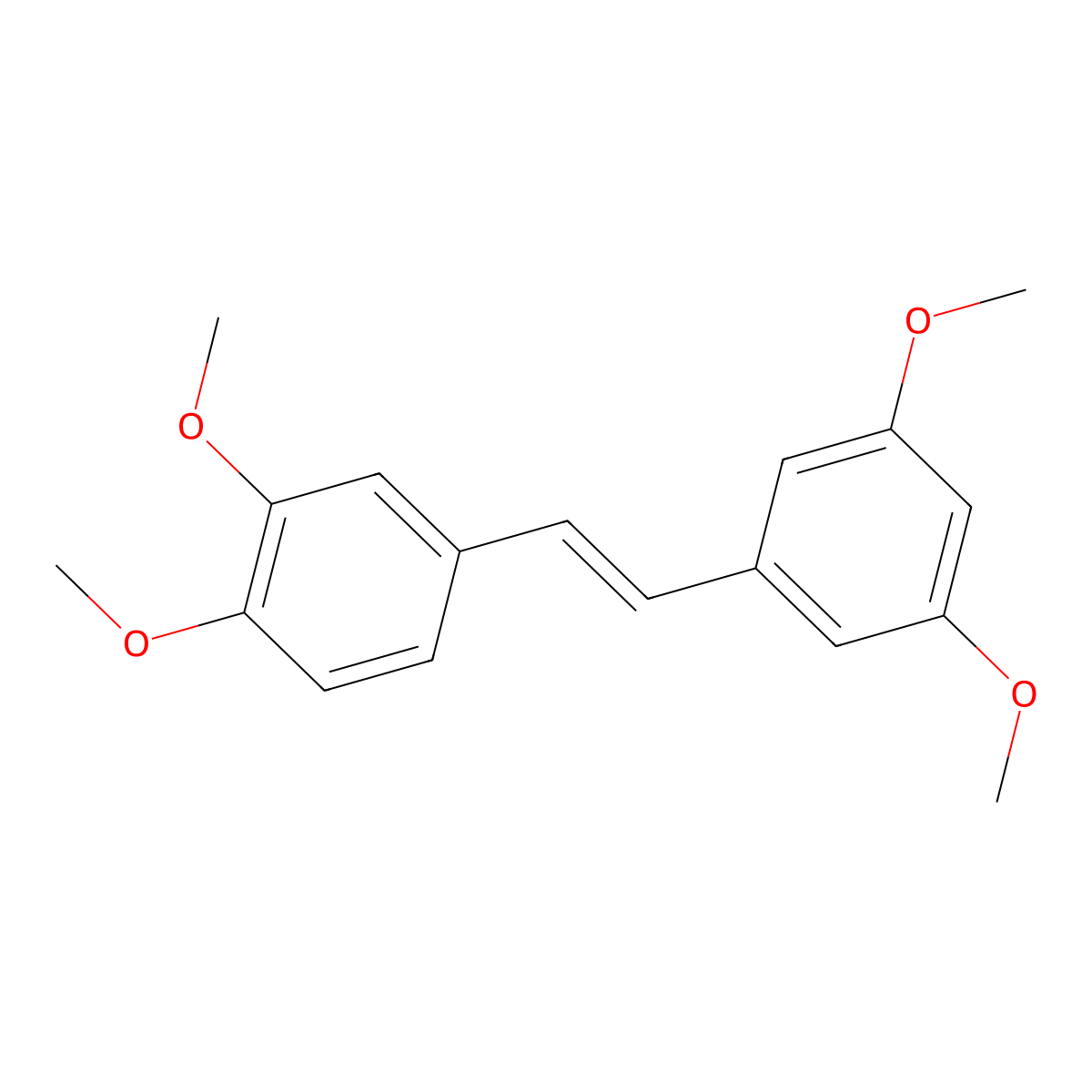 (E)-3,3',4,5'-Tetramethoxystilbene molecular structure, CAS 20767-18-4