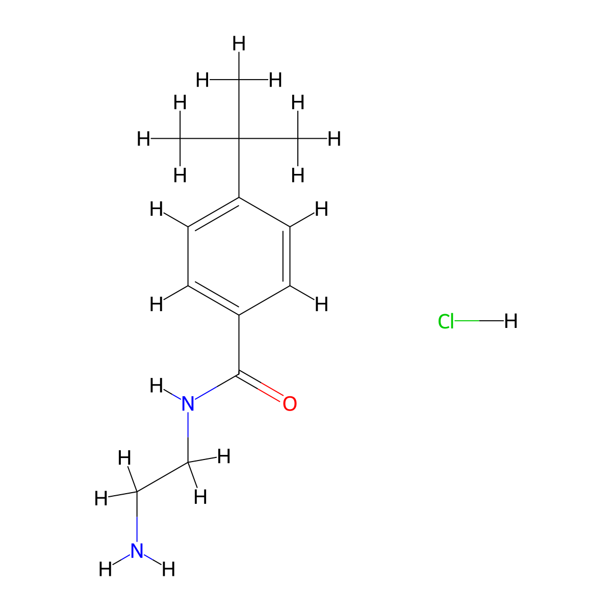 N-(2-aminoethyl)-4-tert-butylbenzamide hydrochloride molecular structure, CAS 207672-83-1