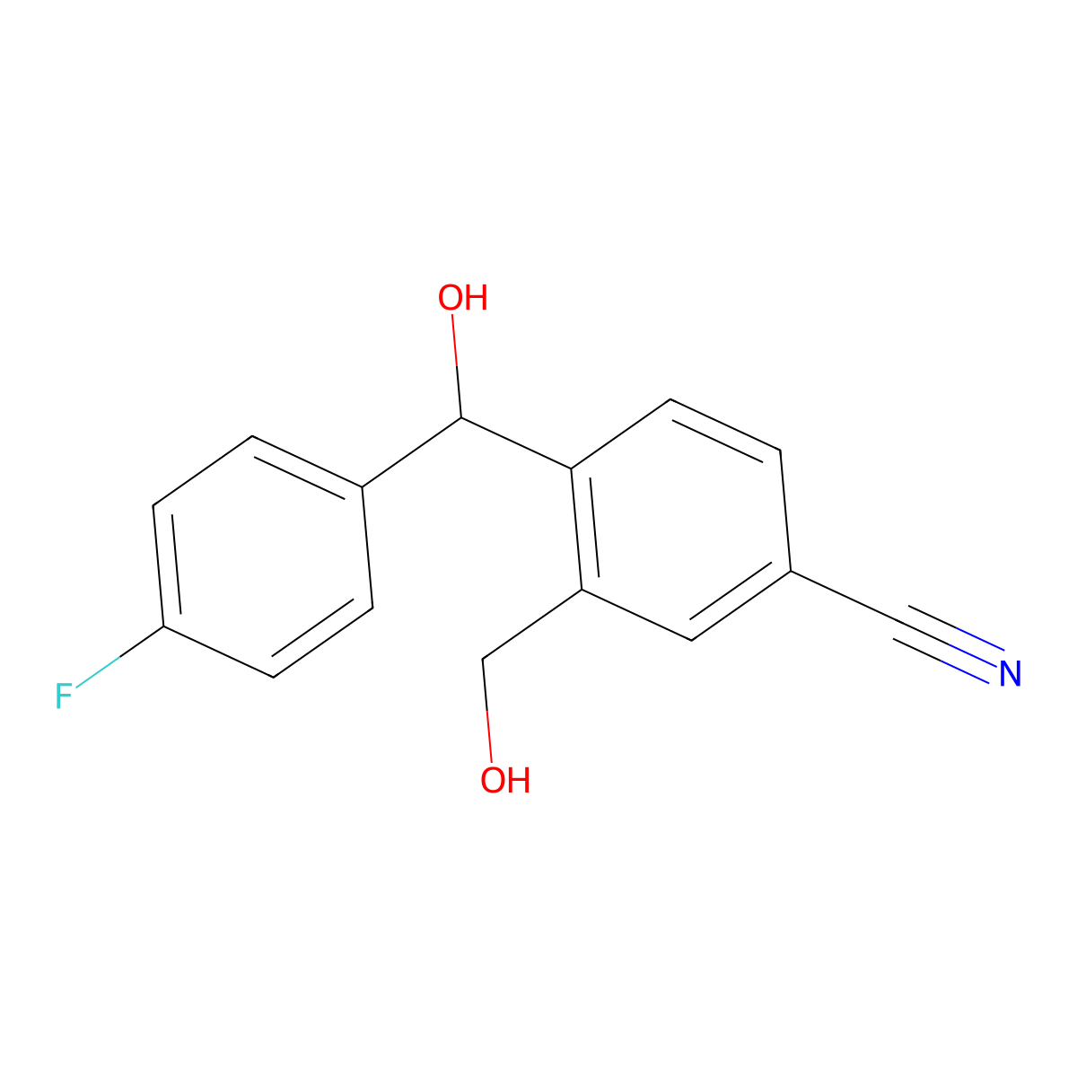 4-[(4-Fluorophenyl)hydroxymethyl]-3-(hydroxymethyl)benzenecarbonitrile molecular structure, CAS 207680-98-6