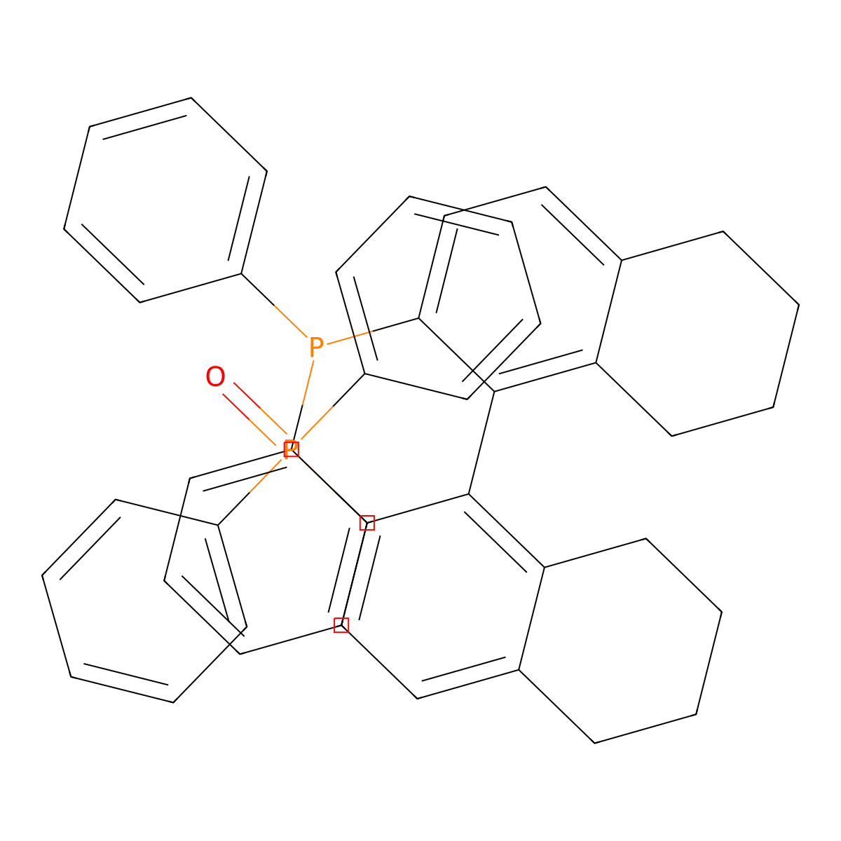 (R)-(2'-(Diphenylphosphanyl)-5,5',6,6',7,7',8,8'-octahydro-[1,1'-binaphthalen]-2-yl)diphenylphosphine oxide molecular structure, CAS 207683-40-7