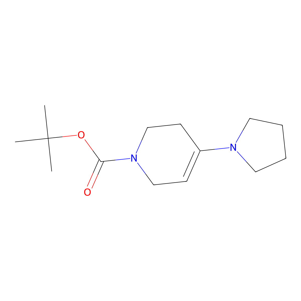 tert-Butyl 4-(pyrrolidin-1-yl)-5,6-dihydropyridine-1(2H)-carboxylate molecular structure, CAS 207691-65-4