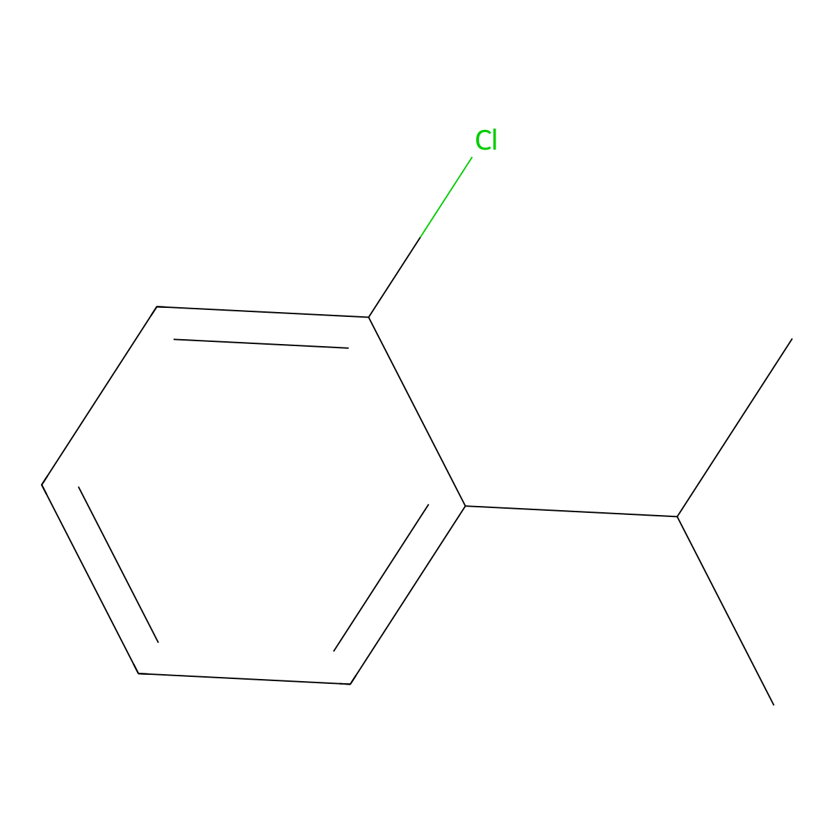 Benzene, 1-chloro-2-(1-methylethyl)- molecular structure, CAS 2077-13-6