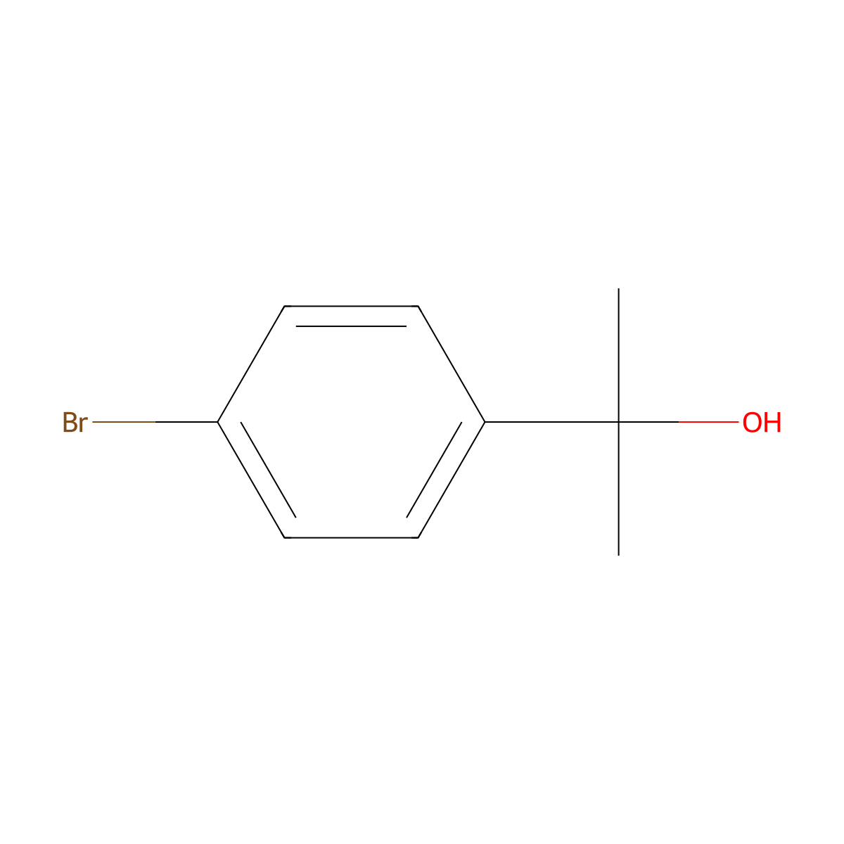 2-(4-Bromophenyl)propan-2-ol molecular structure, CAS 2077-19-2